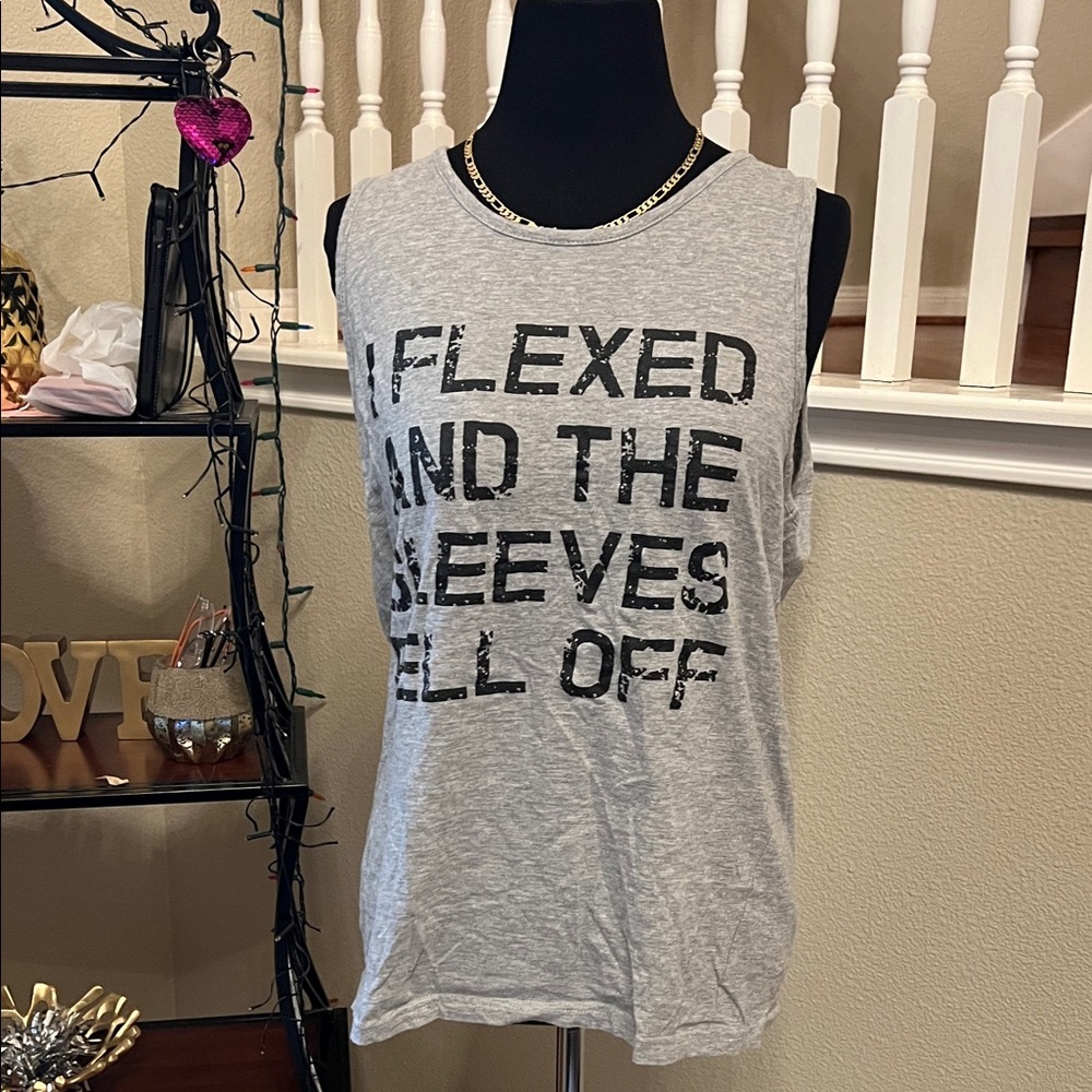 Crazy Dog T-Shirts Light Gray Sleeveless Tee